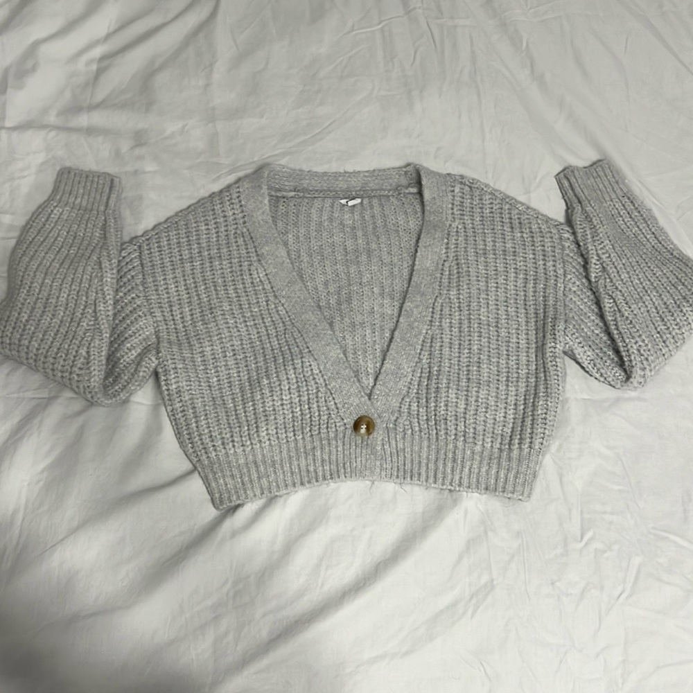 GARAGE gray crochet sweater